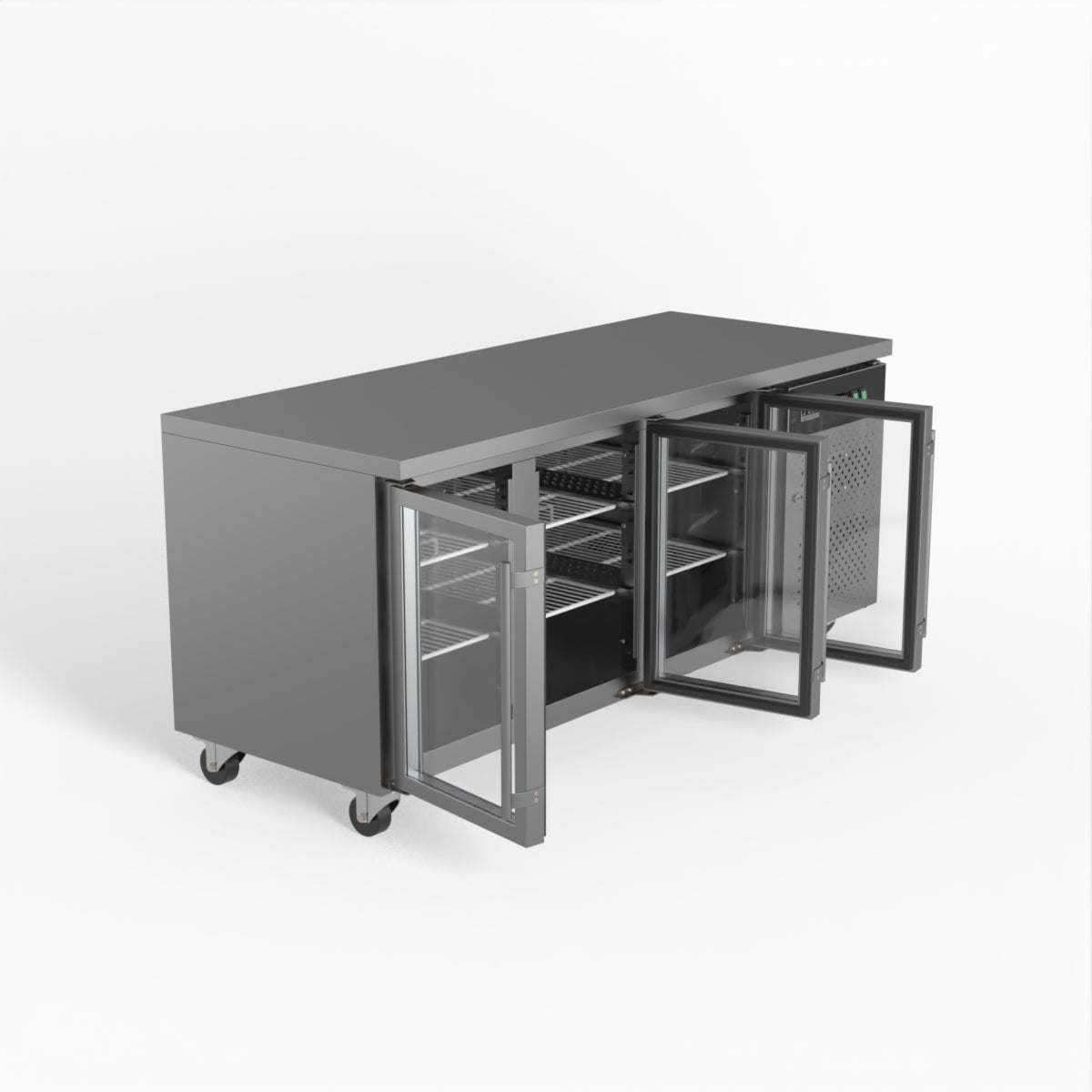 AG Three Door Commercial Glass Door Worktop / Under Bench Display Fridge 700mm Depth GNX3100TNG