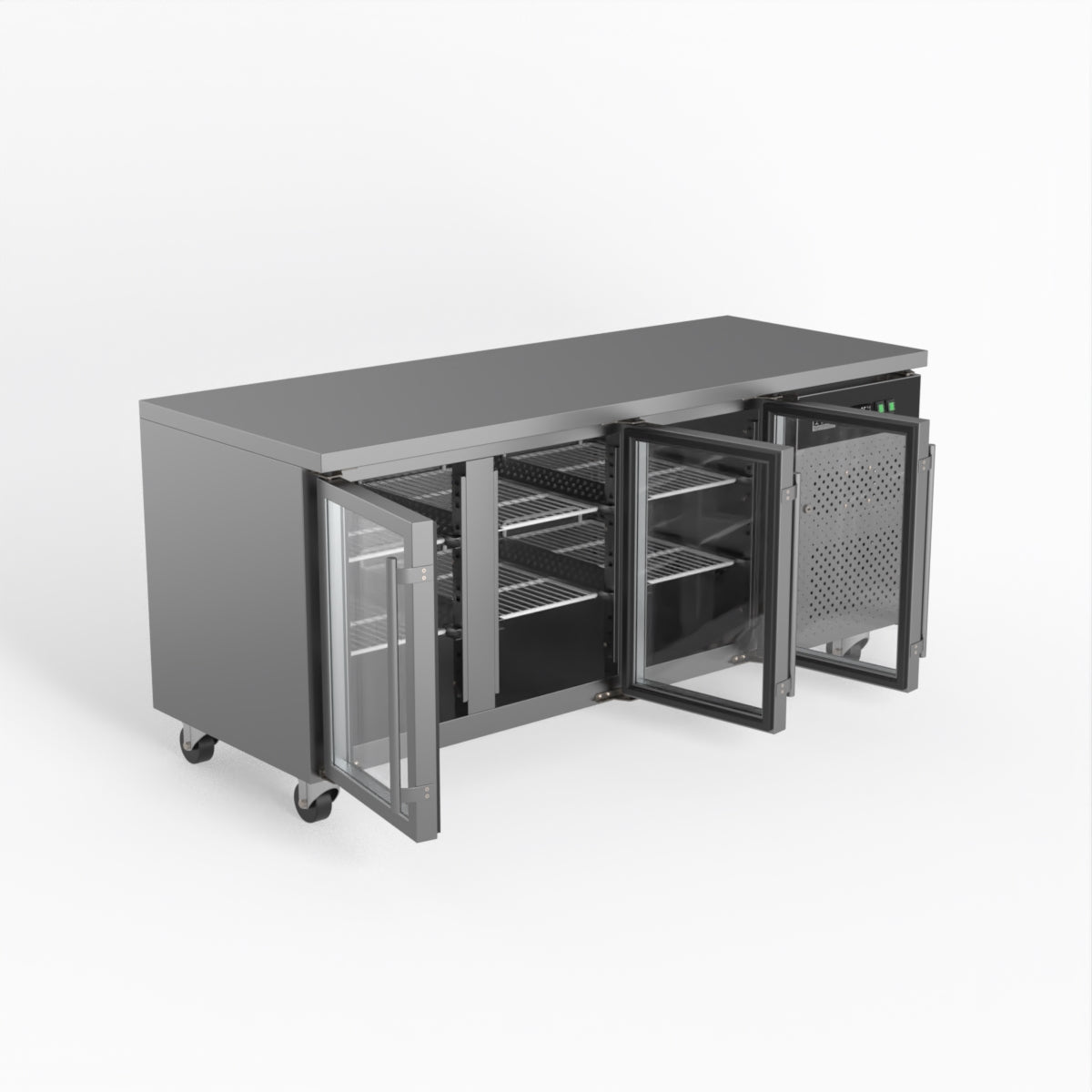 AG Three Door Commercial Glass Door Worktop / Under Bench Display Fridge 700mm Depth GNX3100TNG