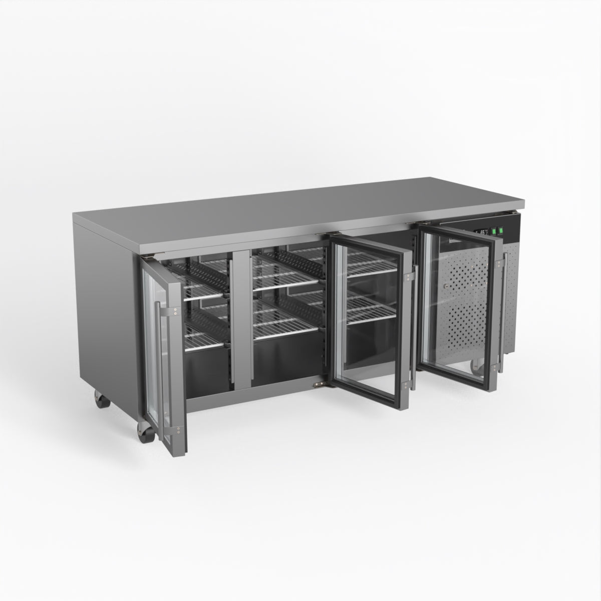 AG Three Door Commercial Glass Door Worktop / Under Bench Display Fridge 700mm Depth GNX3100TNG