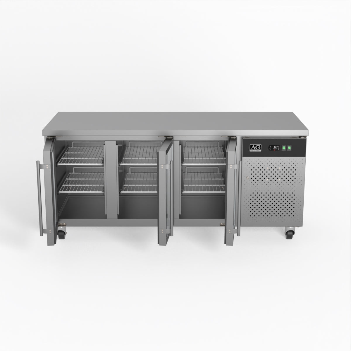 AG Three Door Commercial Glass Door Worktop / Under Bench Display Fridge 700mm Depth GNX3100TNG