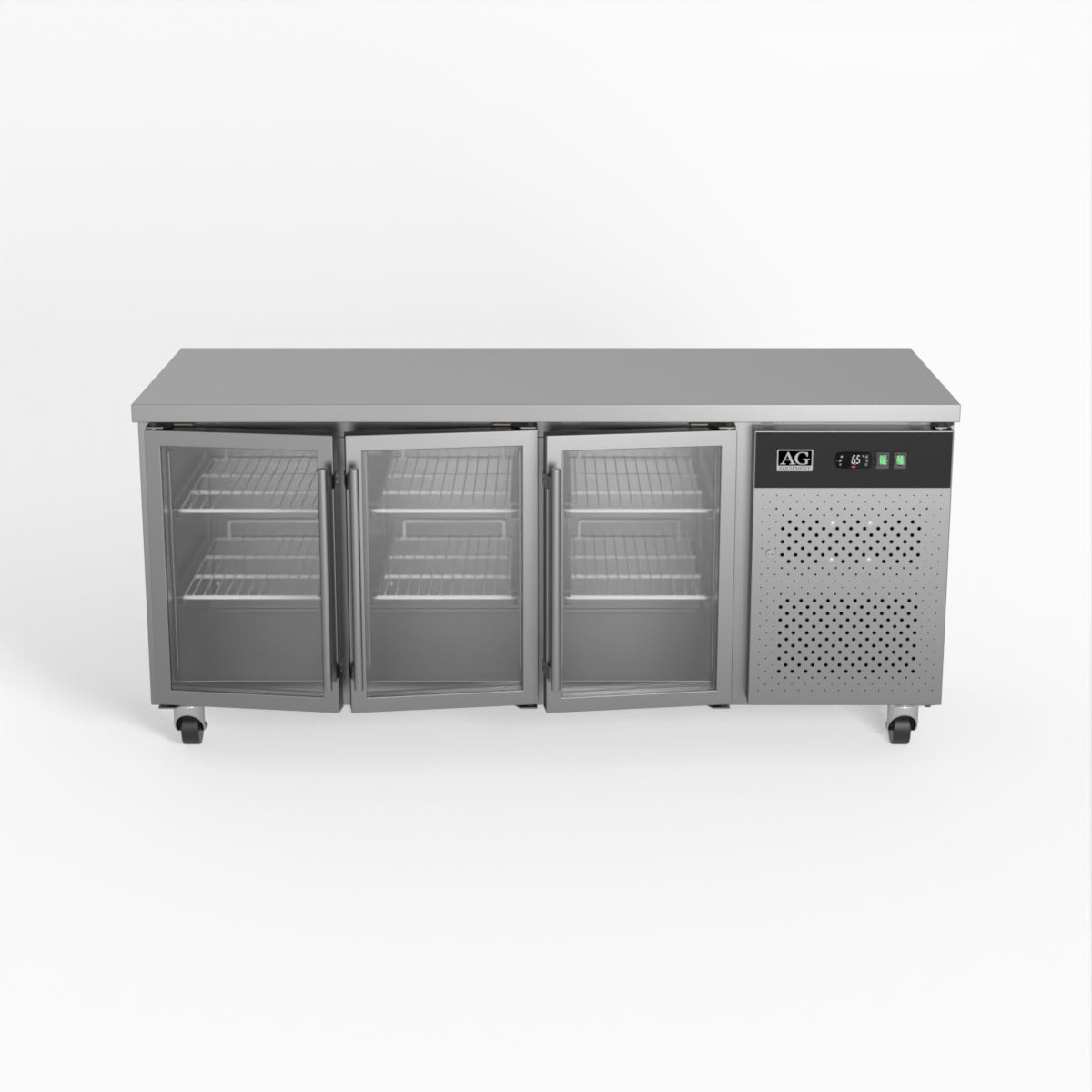 AG Three Door Commercial Glass Door Worktop / Under Bench Display Fridge 700mm Depth GNX3100TNG