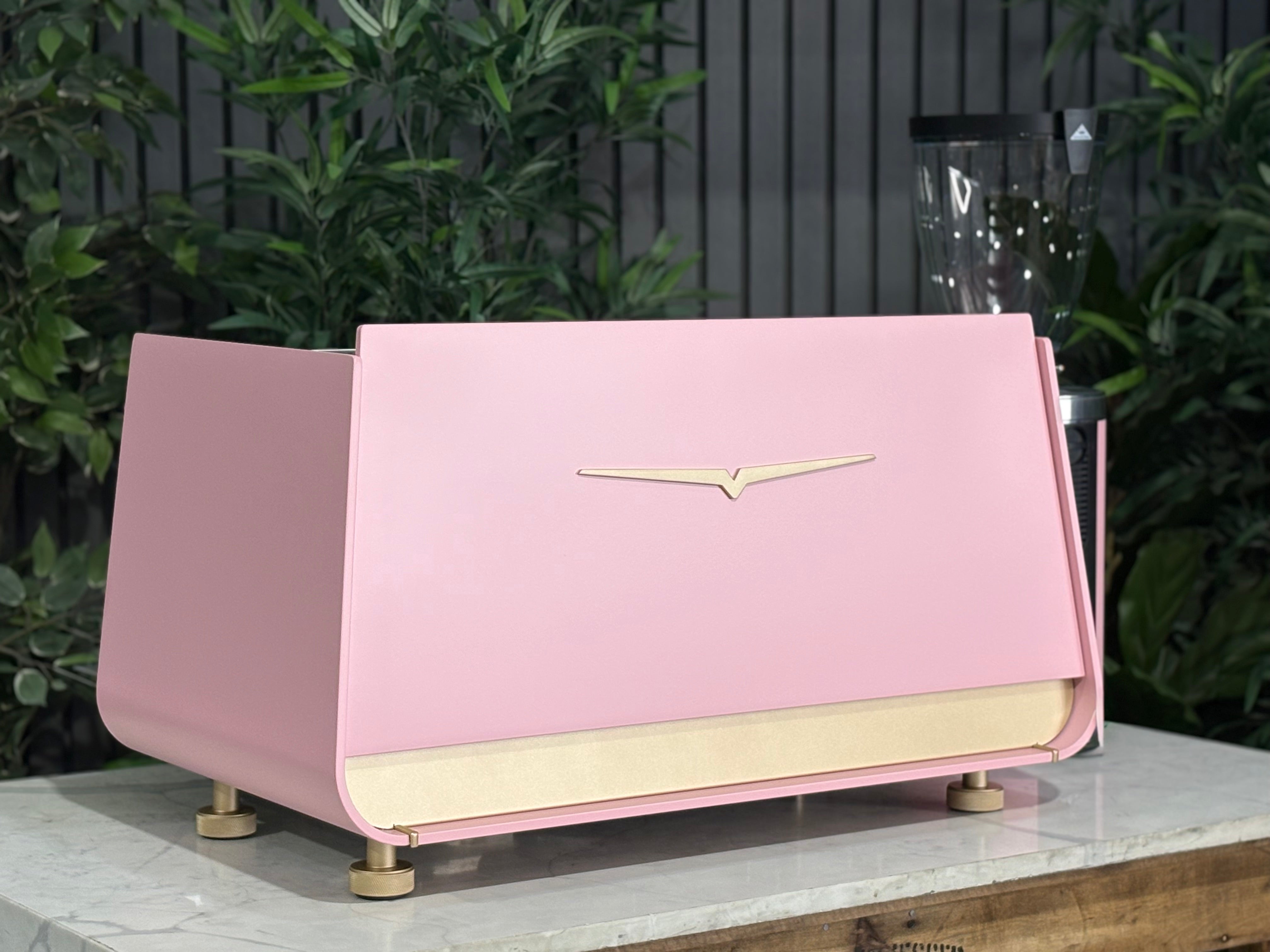 Victoria Arduino Eagle One & Grinder Custom Pink - 2 Group Commercial Espresso Machine - Gold
