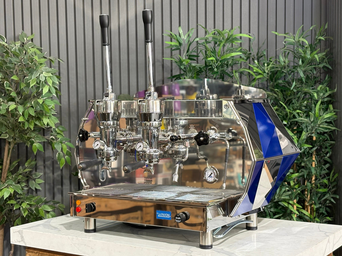 La Pavoni Diamante Lever - - 2 Group Commercial Espresso Machine - Commercial - Blue & Chrome