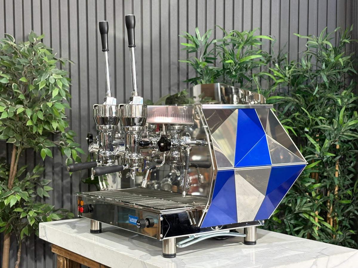 La Pavoni Diamante Lever - - 2 Group Commercial Espresso Machine - Commercial - Blue & Chrome