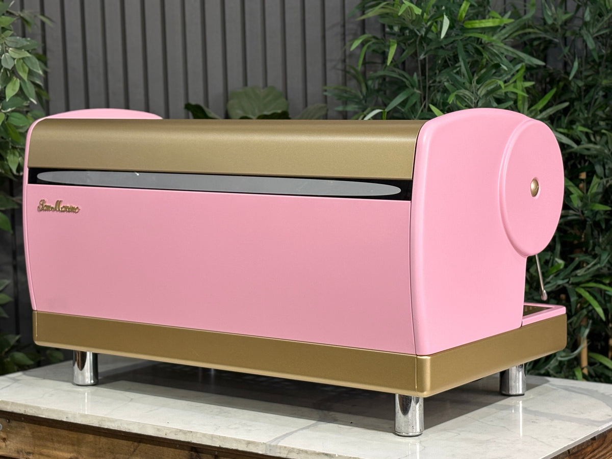 San Marino Lisa - - 3 Group Commercial Espresso Machine - Commercial - Pink, Gold & Timber