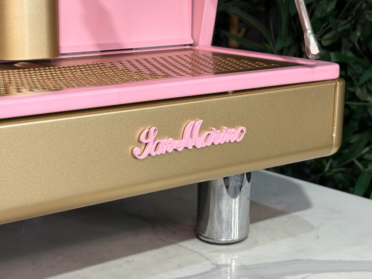 San Marino Lisa - - 3 Group Commercial Espresso Machine - Commercial - Pink, Gold & Timber