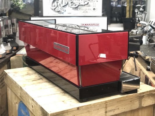 La Marzocco Linea with Chrono Touch Pads - 4 Group Commercial Espresso Machine - Red