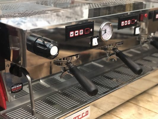 La Marzocco Linea with Chrono Touch Pads - 4 Group Commercial Espresso Machine - Red