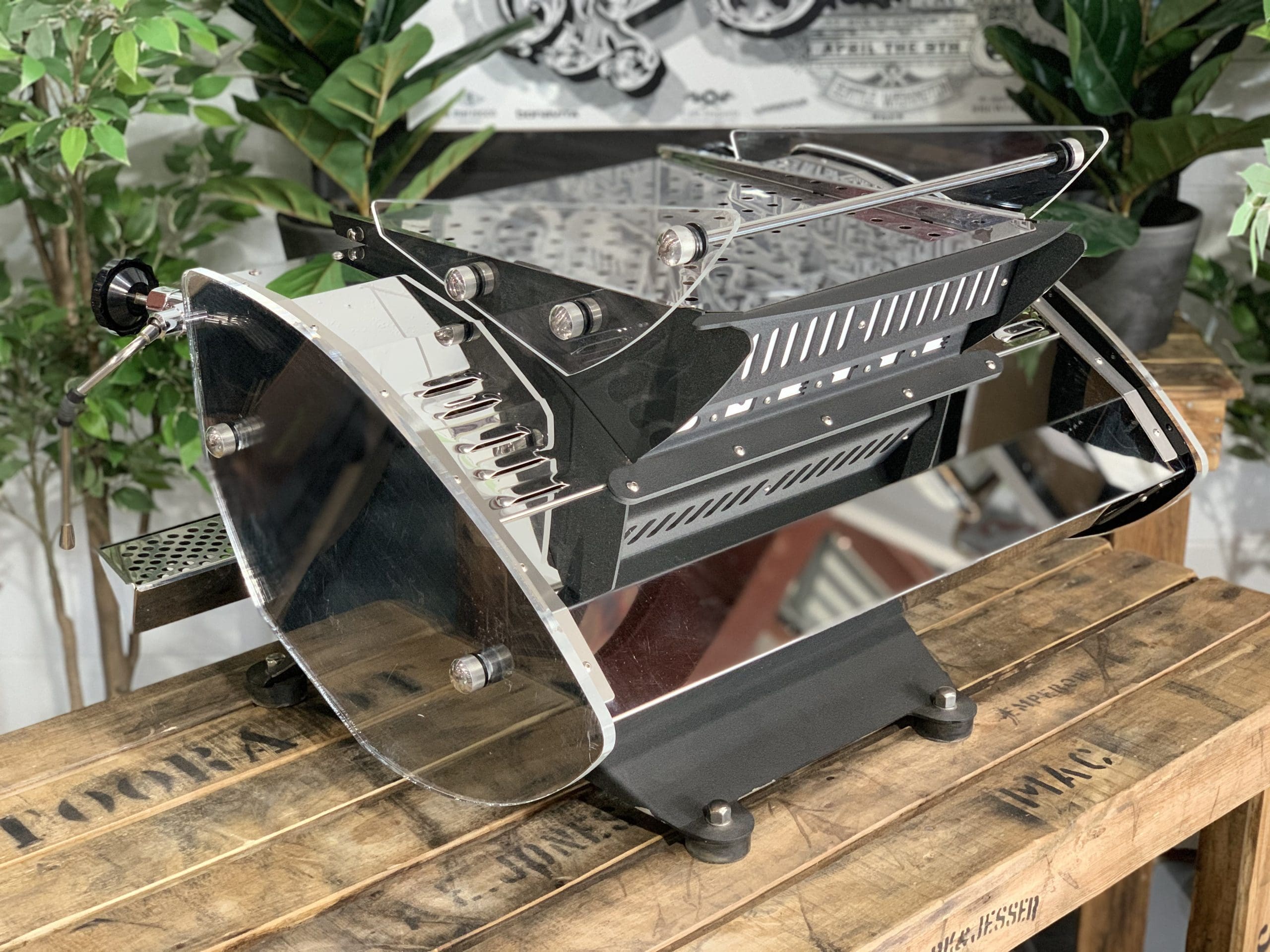 Kees Van Der Westen Mirage Duette Black Sides - 2 Group Commercial Espresso Machine - Stainless