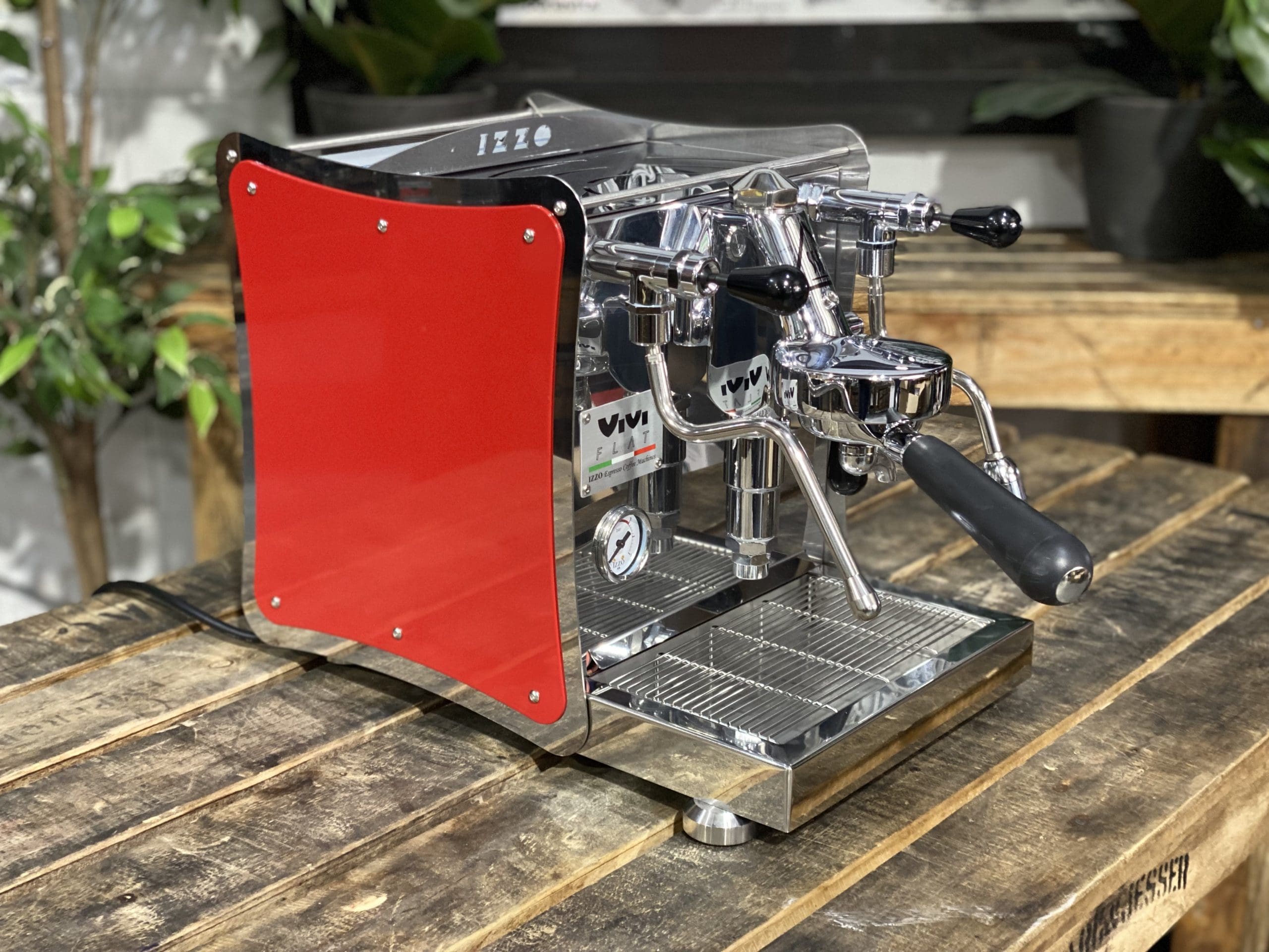 Izzo Vivi Flat - 1 Group Commercial Espresso Machine - Red