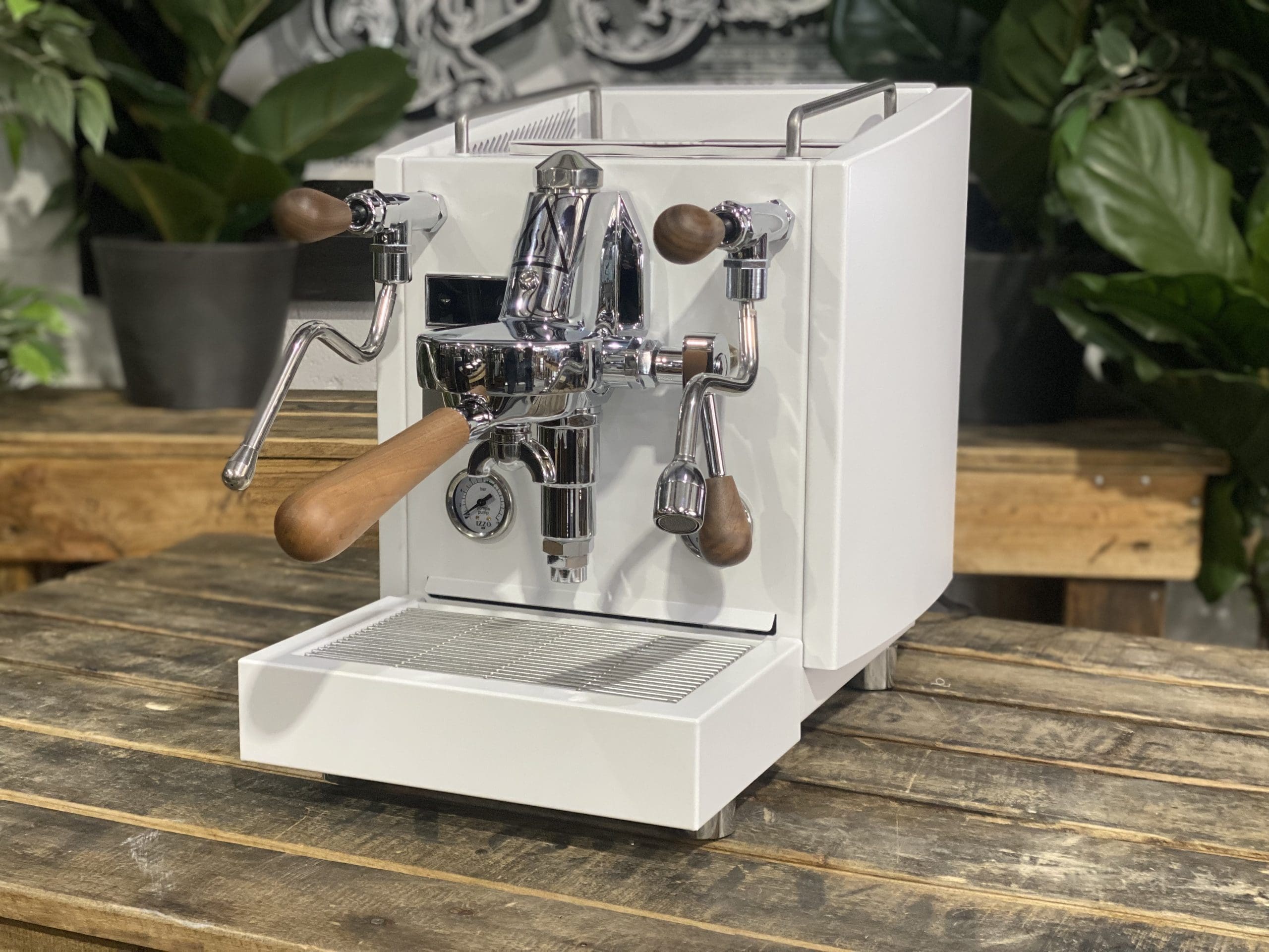 Izzo Vivi Duetto Dual Boiler White - 1 Group Commercial Espresso Machine - Timber
