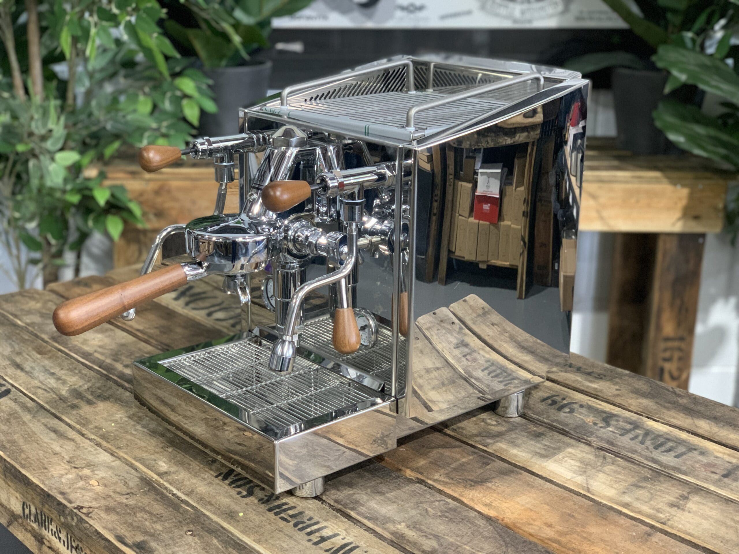 Izzo Vivi PID Flick Taps Stainless With Kit - 1 Group Commercial Espresso Machine - Timber