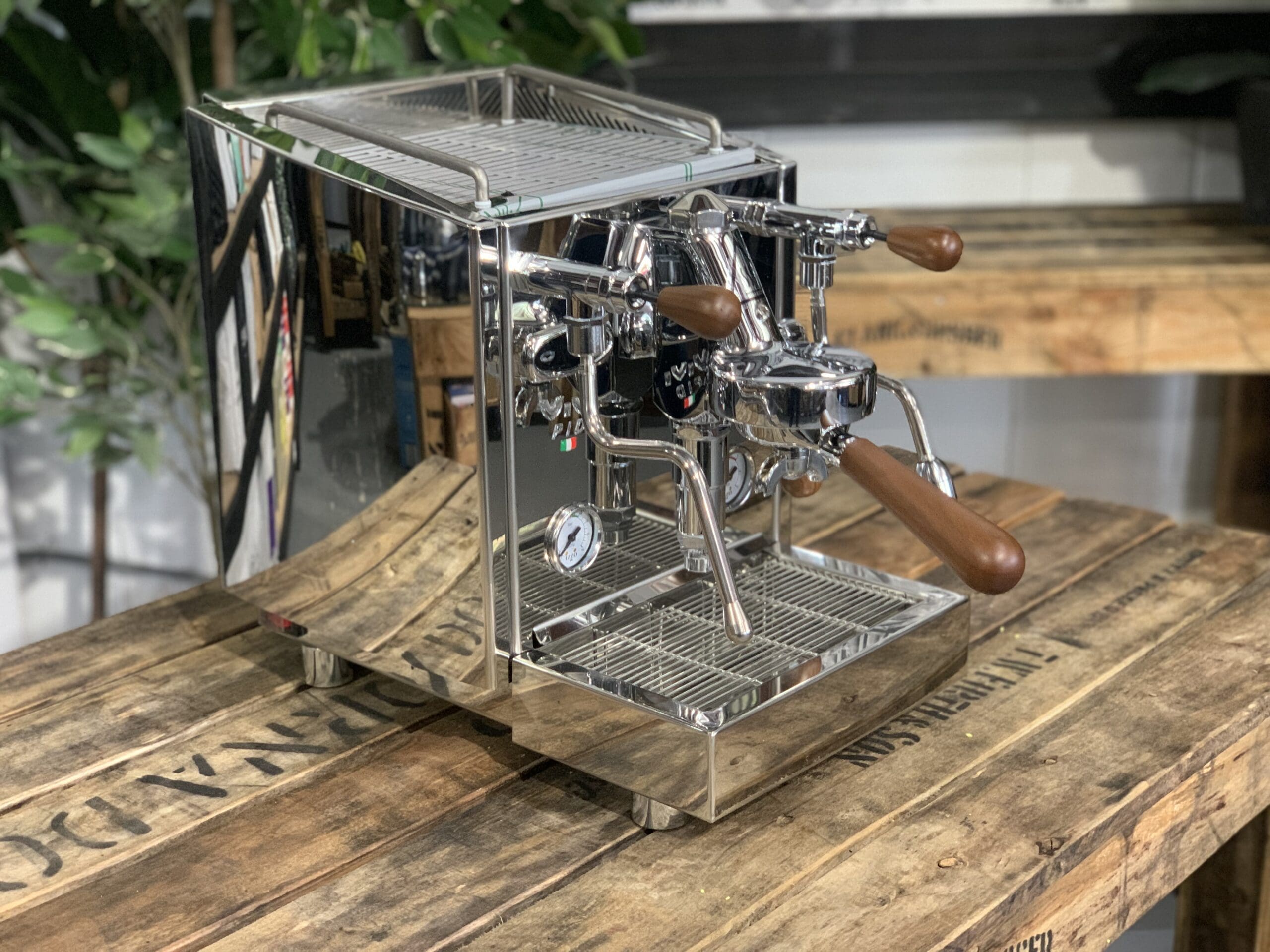 Izzo Vivi PID Flick Taps Stainless With Kit - 1 Group Commercial Espresso Machine - Timber