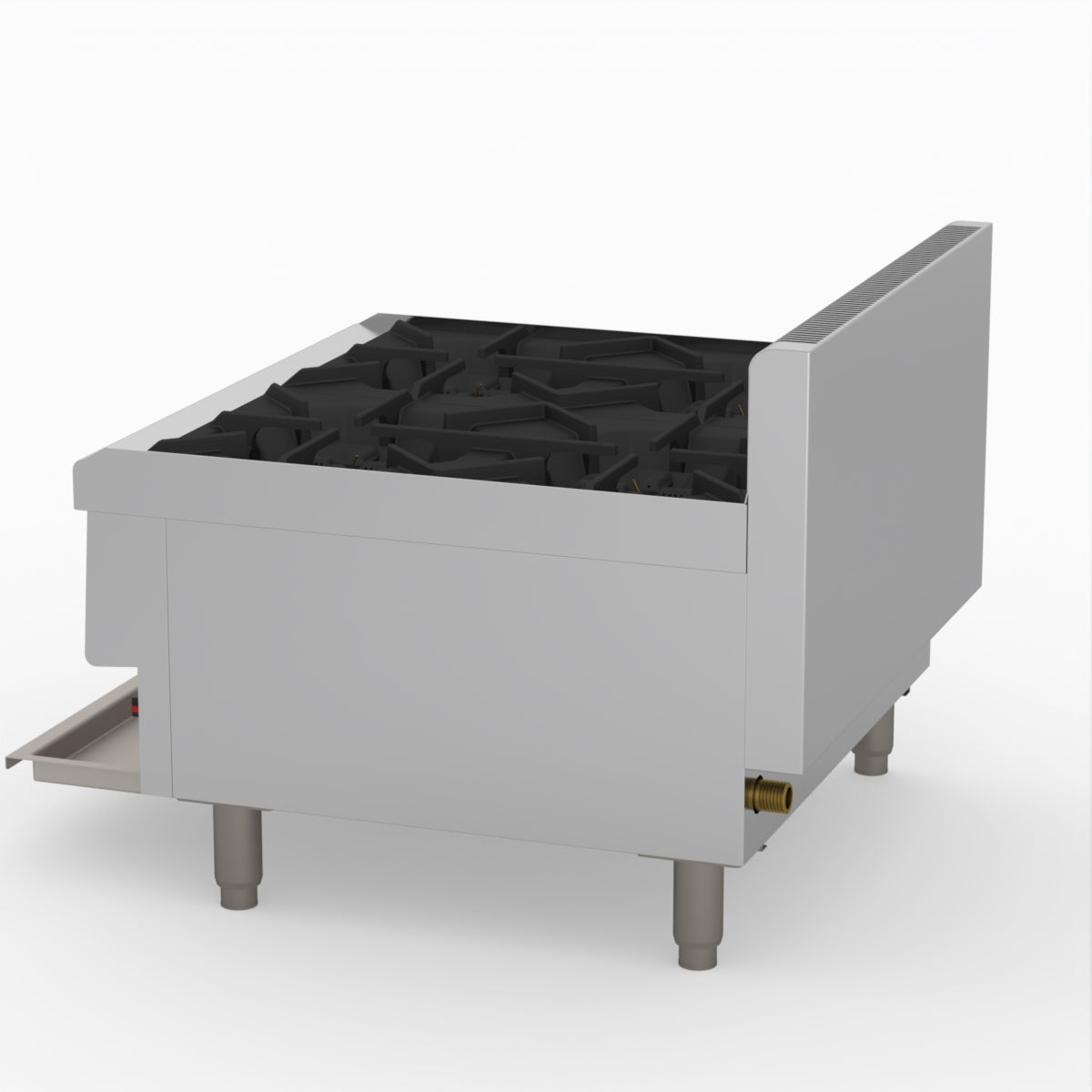 GasMAX Benchtop Lpg 4 Burner Cooktop W/ Splashback - JUS-TR-4BLPG