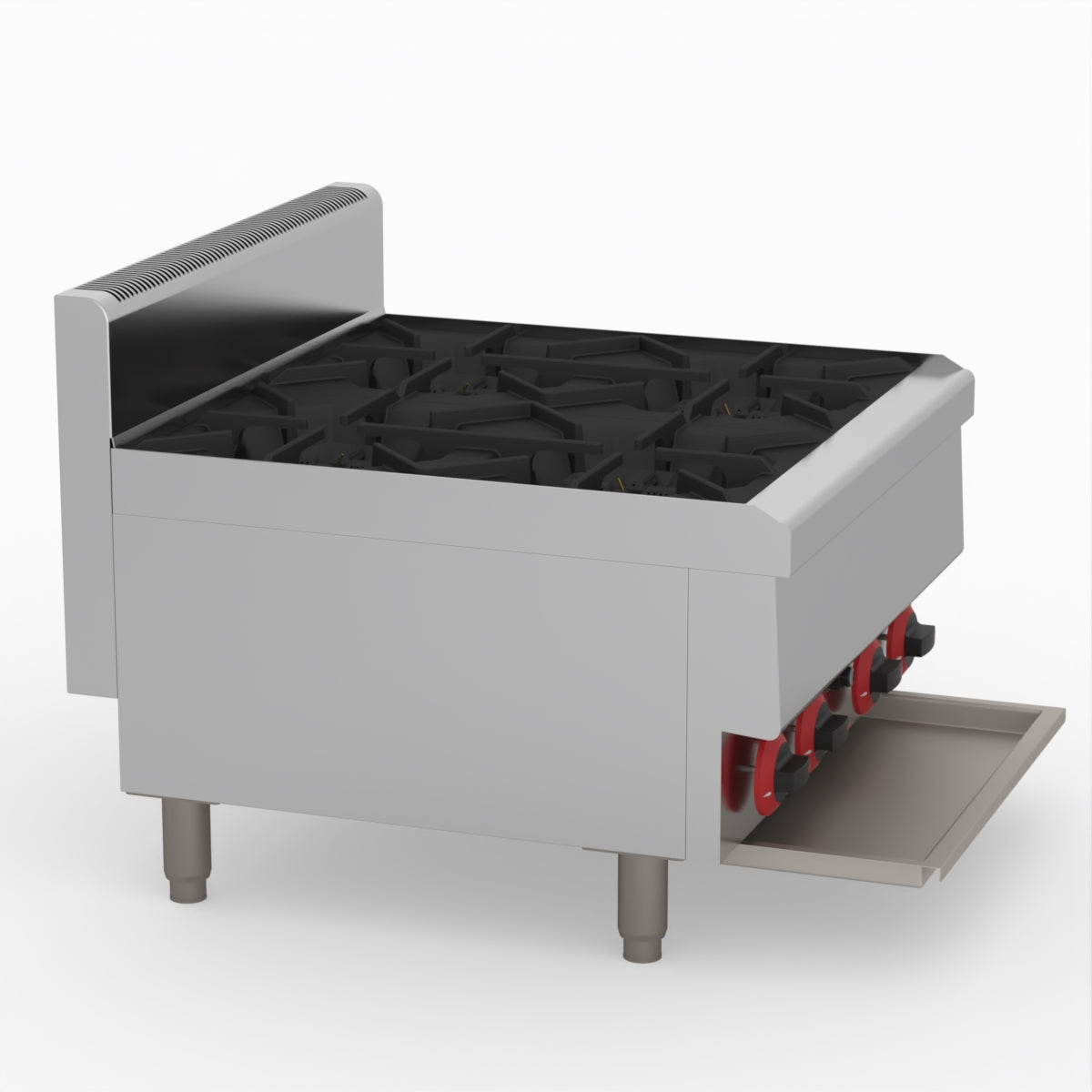 GasMAX Benchtop Lpg 4 Burner Cooktop W/ Splashback - JUS-TR-4BLPG
