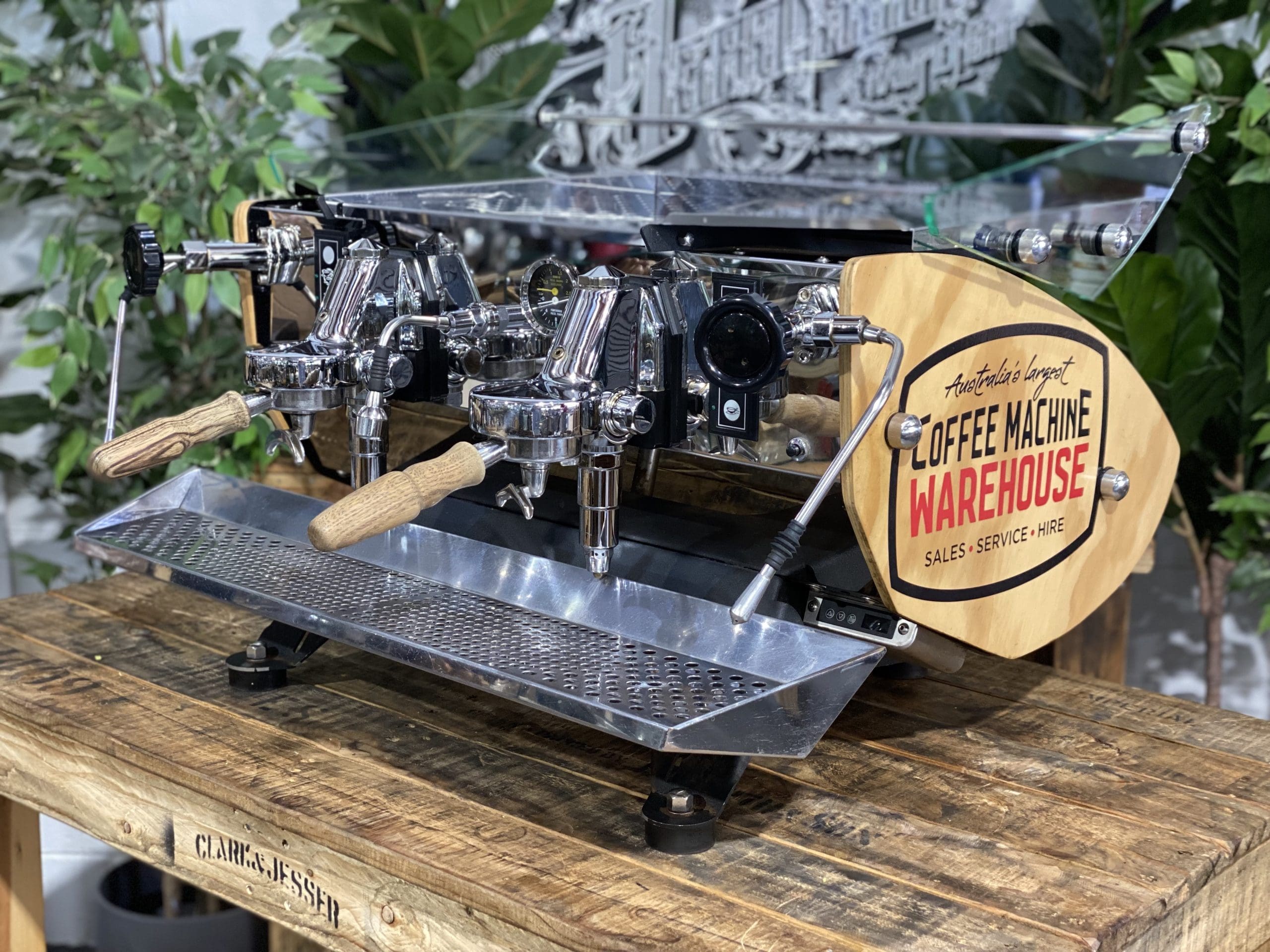 Kees Van Der Westen Mirage Duette Stainless Used - 2 Group Commercial Espresso Machine - Timber