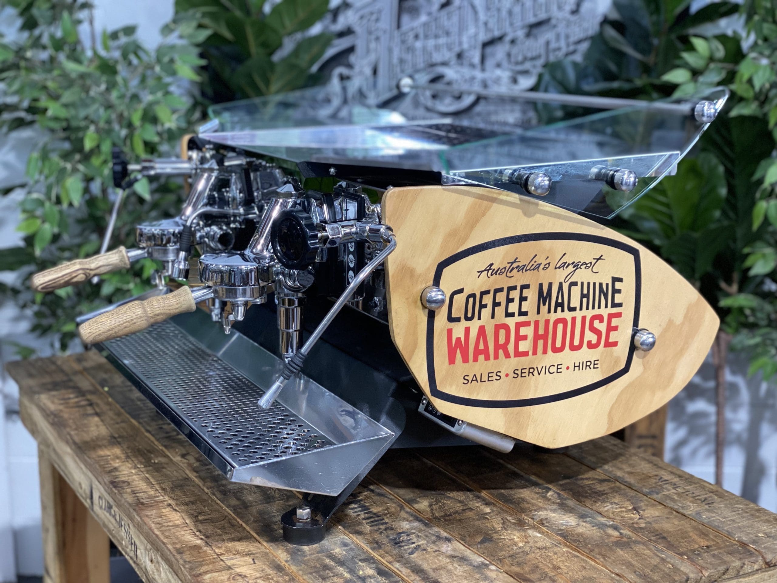 Kees Van Der Westen Mirage Duette Stainless Used - 2 Group Commercial Espresso Machine - Timber