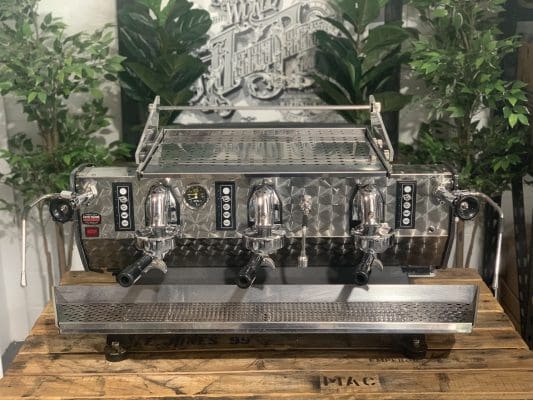 Kees Van Der Westen Mirage Arte Veloce Triplette Sides - 3 Group Commercial Espresso Machine - Red