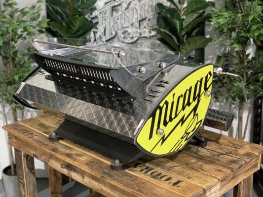 Kees Van Der Westen Mirage Arte Veloce Triplette Sides - 3 Group Commercial Espresso Machine - Yellow