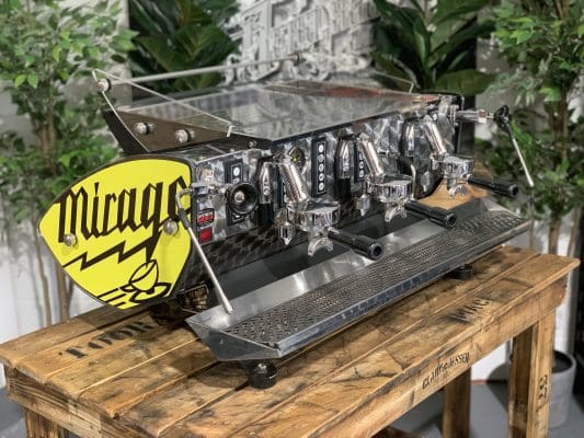 Kees Van Der Westen Mirage Arte Veloce Triplette Sides - 3 Group Commercial Espresso Machine - Yellow