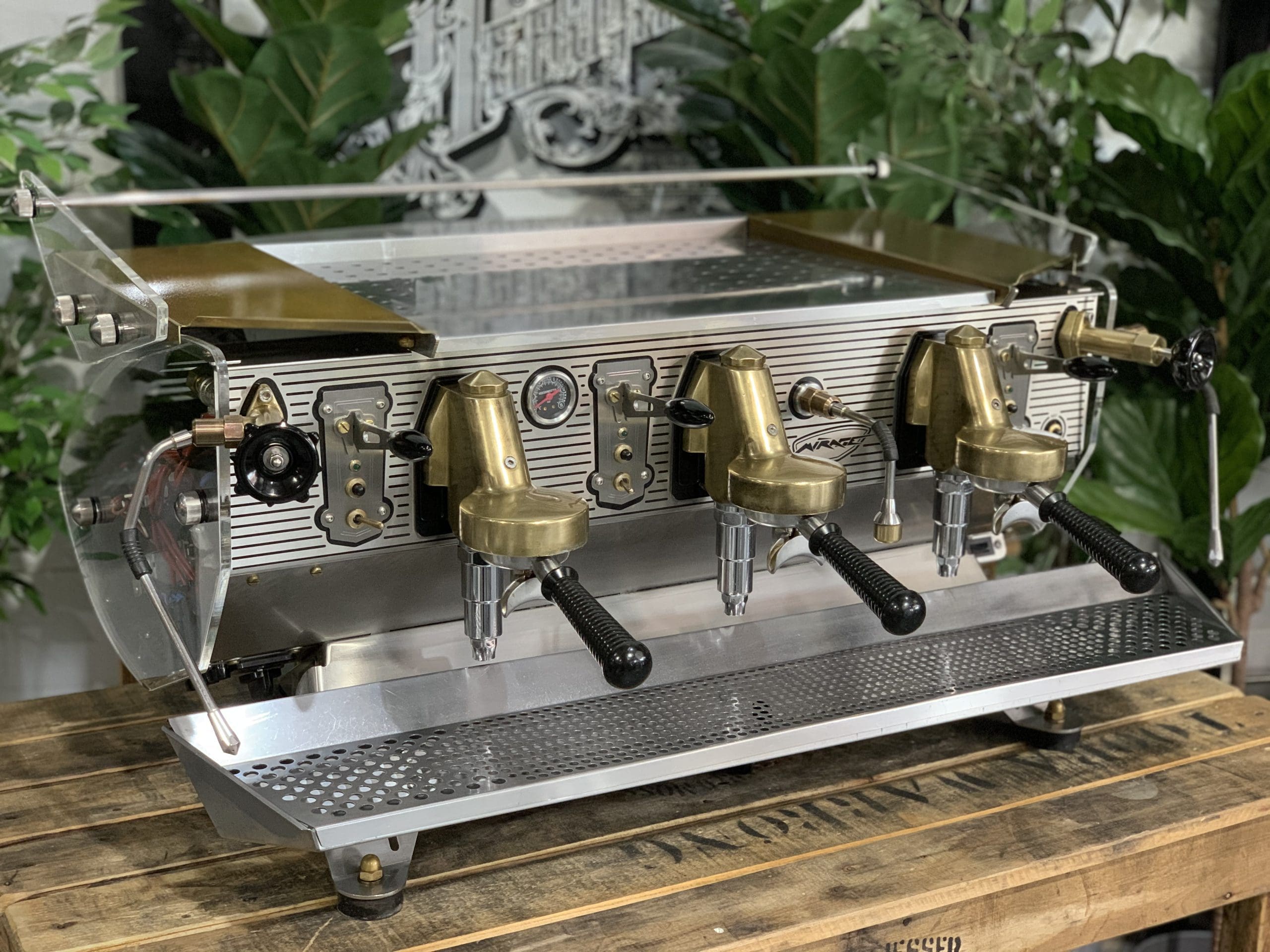 Kees Van Der Western Mirage Triplett Steampunk Bastone - 3 Group Commercial Espresso Machine