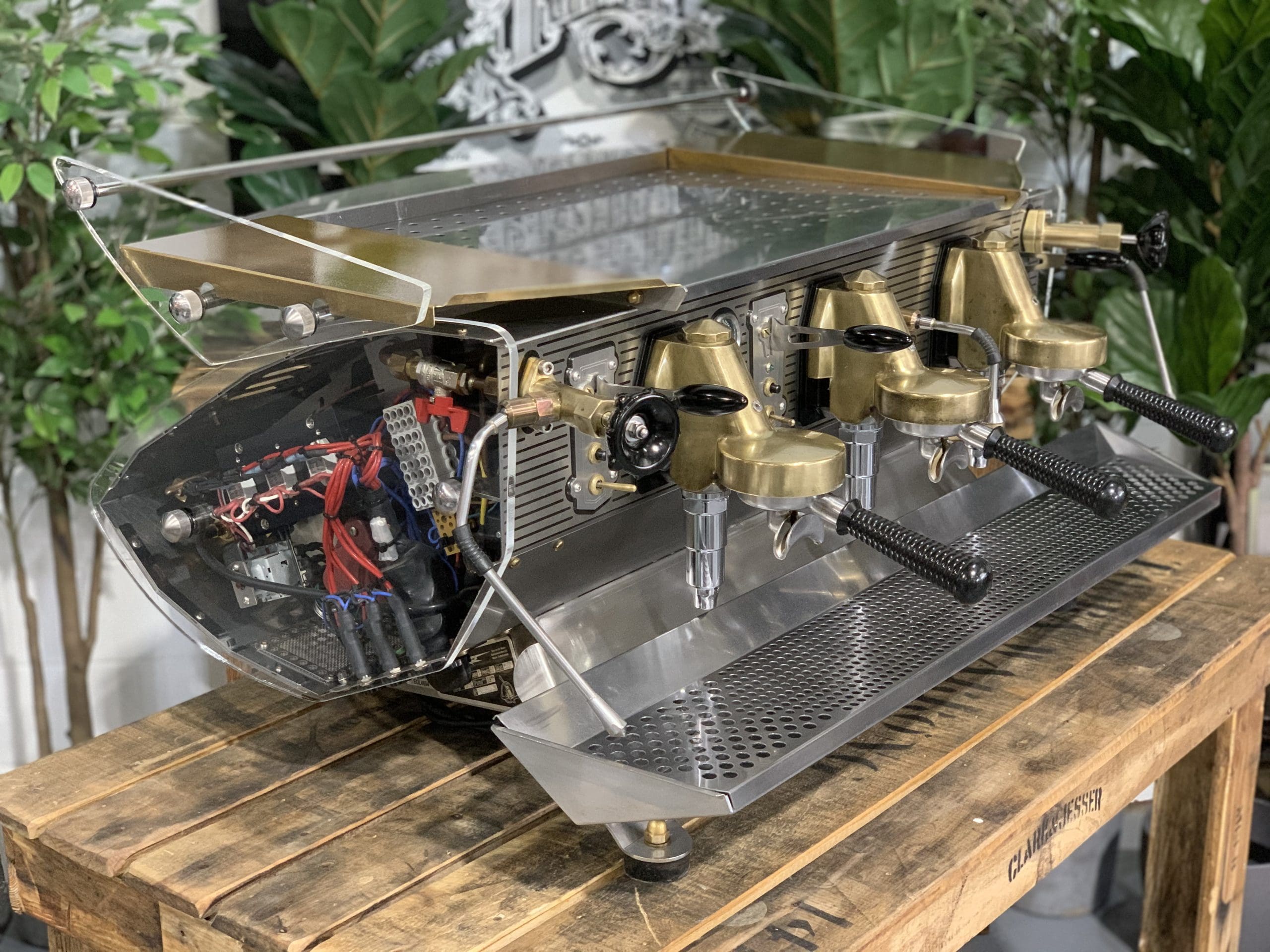 Kees Van Der Western Mirage Triplett Steampunk Bastone - 3 Group Commercial Espresso Machine