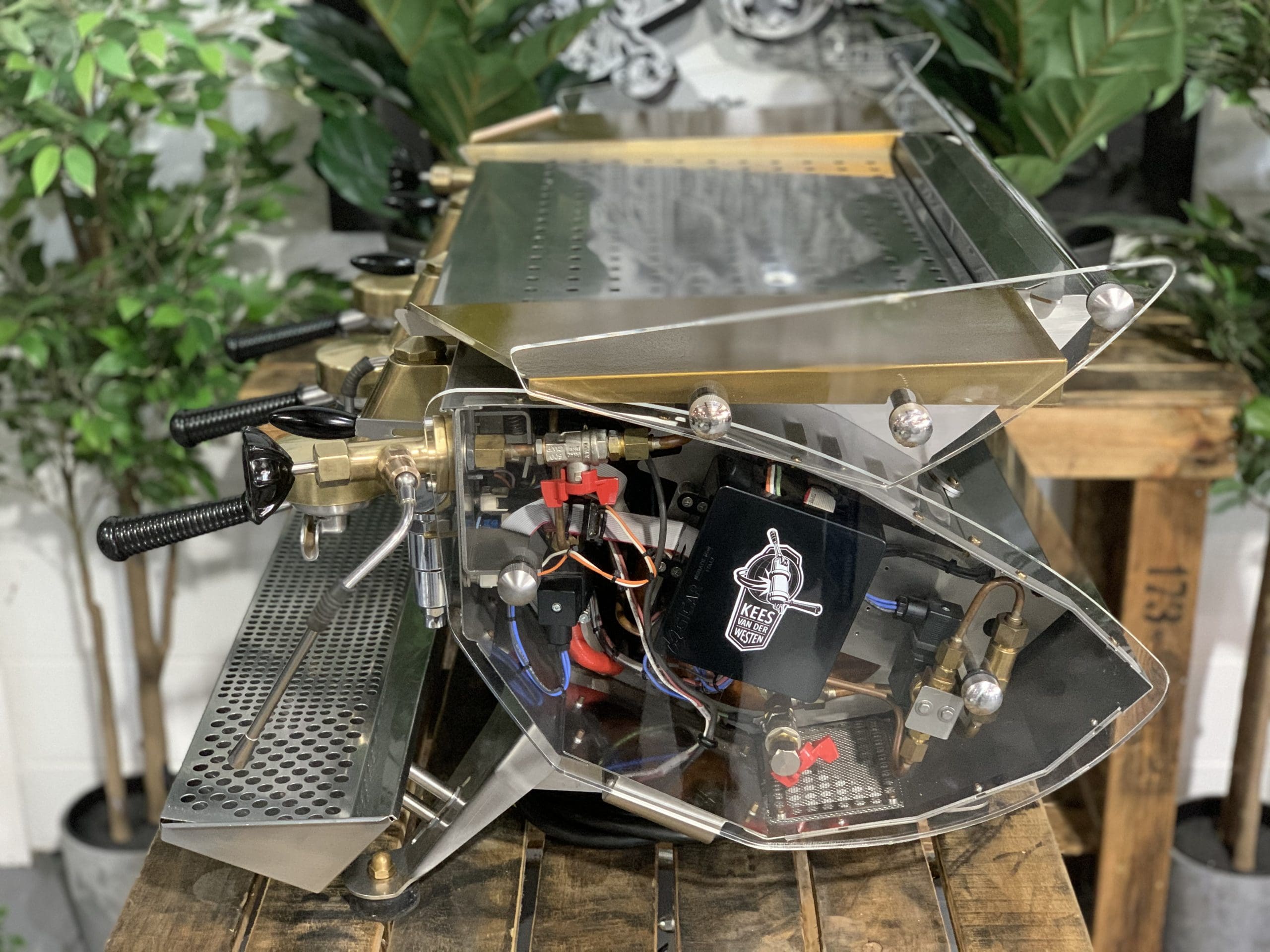 Kees Van Der Western Mirage Triplett Steampunk Bastone - 3 Group Commercial Espresso Machine