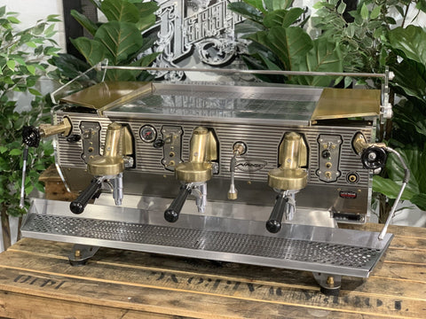 Kees Van Der Western Mirage Triplett Steampunk Bastone - 3 Group Commercial Espresso Machine