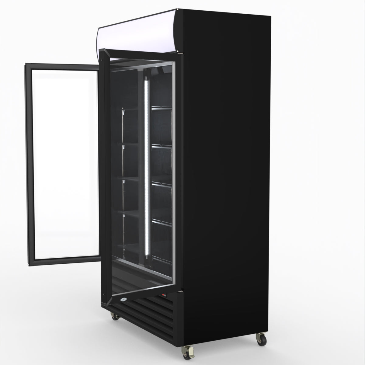 Thermaster 1000L Two Glass Door Colourbond Upright Drink Fridge Black LG-1000BP