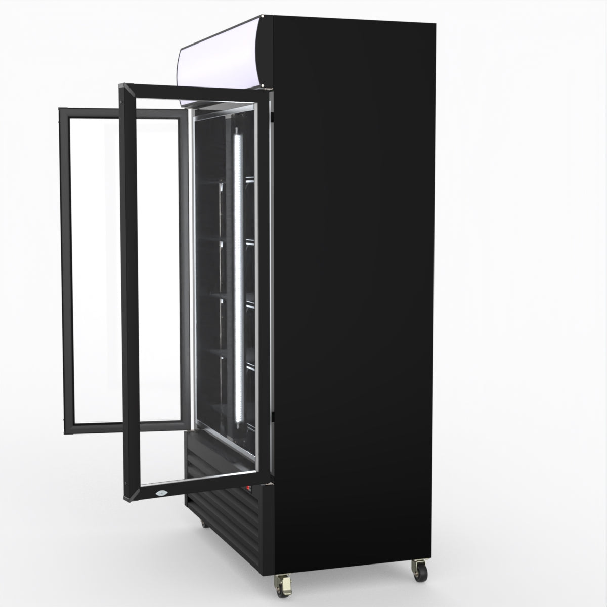 Thermaster 1000L Two Glass Door Colourbond Upright Drink Fridge Black LG-1000BP