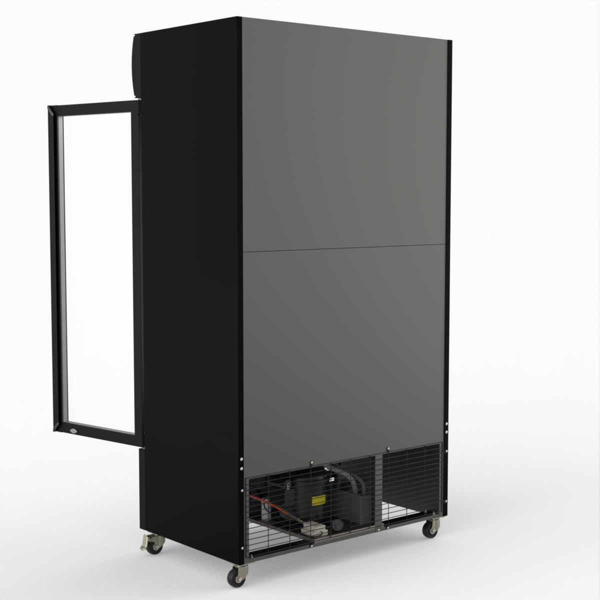 Thermaster 1000L Two Glass Door Colourbond Upright Drink Fridge Black LG-1000BP