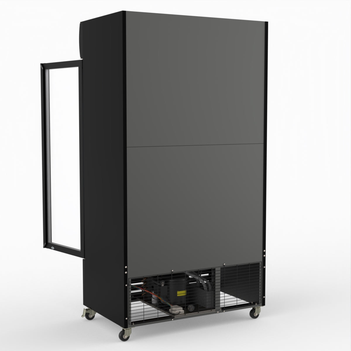 Thermaster 1000L Two Glass Door Colourbond Upright Drink Fridge Black LG-1000BP