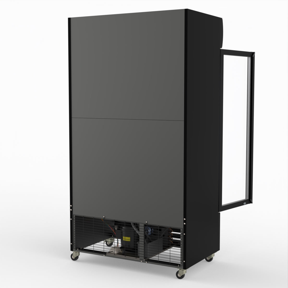 Thermaster 1000L Two Glass Door Colourbond Upright Drink Fridge Black LG-1000BP