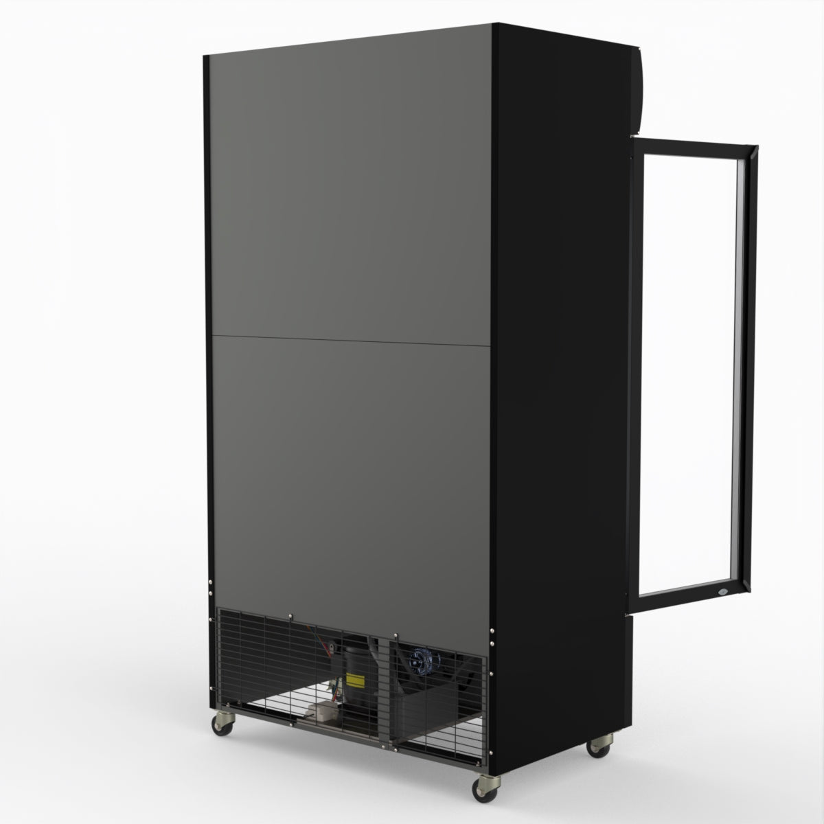 Thermaster 1000L Two Glass Door Colourbond Upright Drink Fridge Black LG-1000BP
