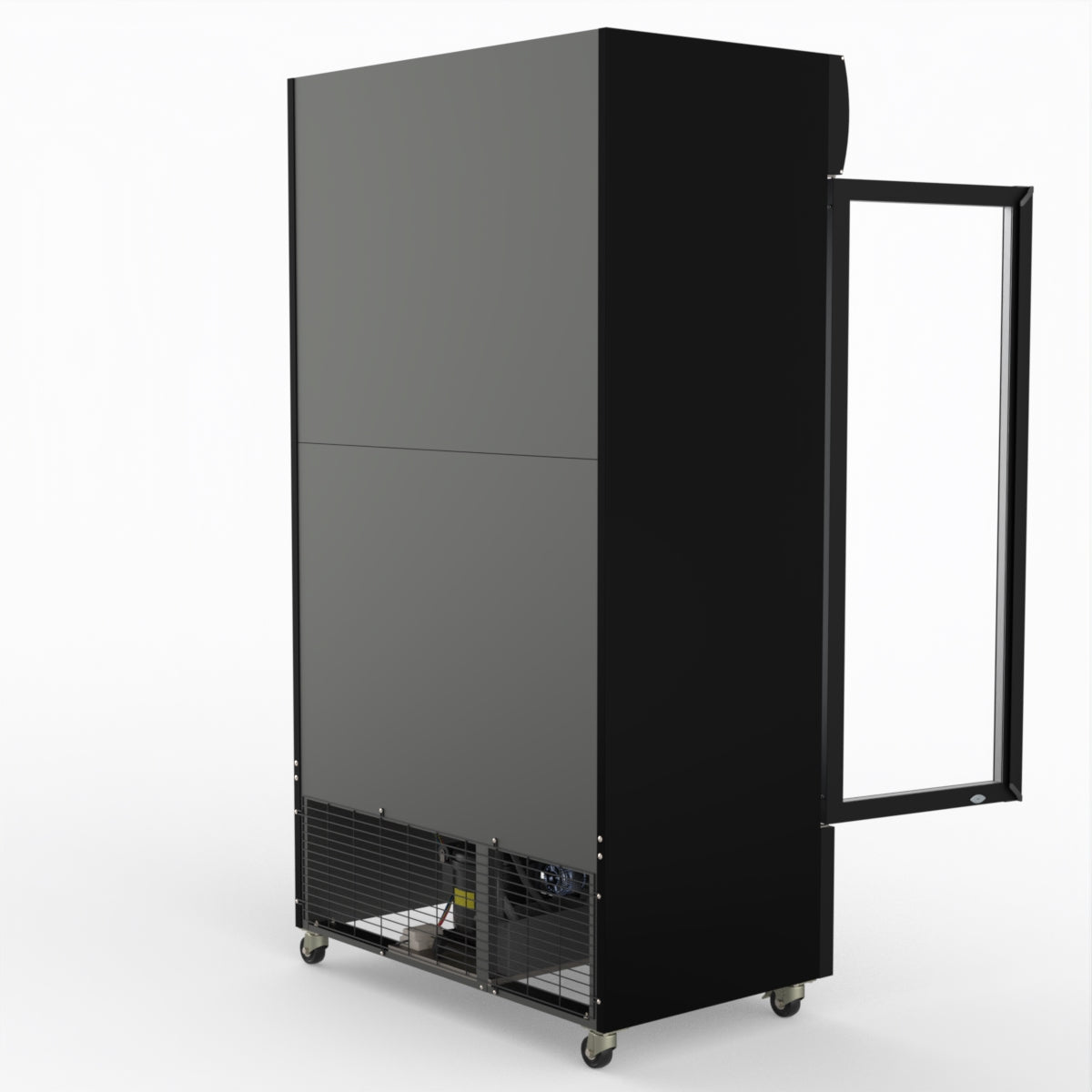 Thermaster 1000L Two Glass Door Colourbond Upright Drink Fridge Black LG-1000BP