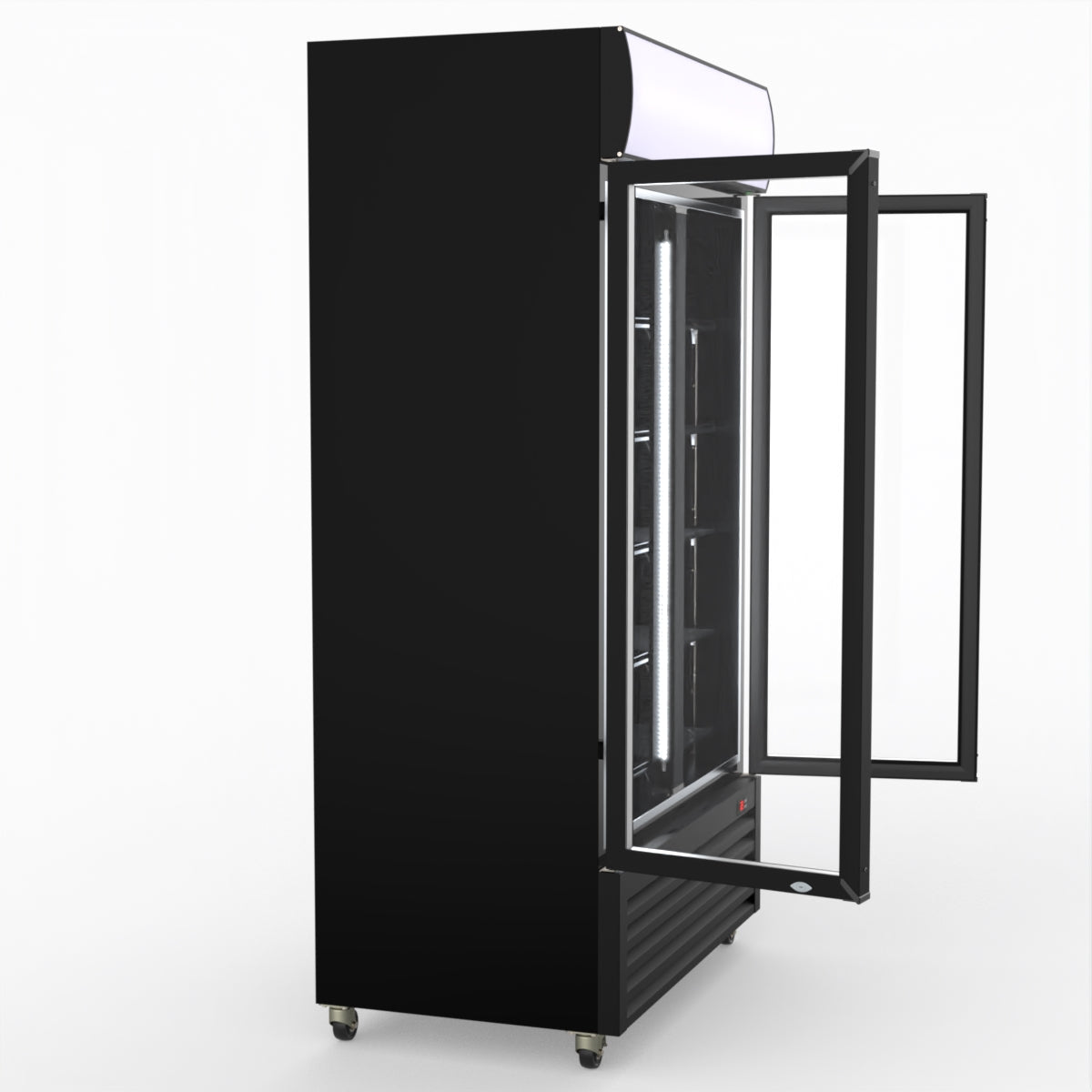Thermaster 1000L Two Glass Door Colourbond Upright Drink Fridge Black LG-1000BP