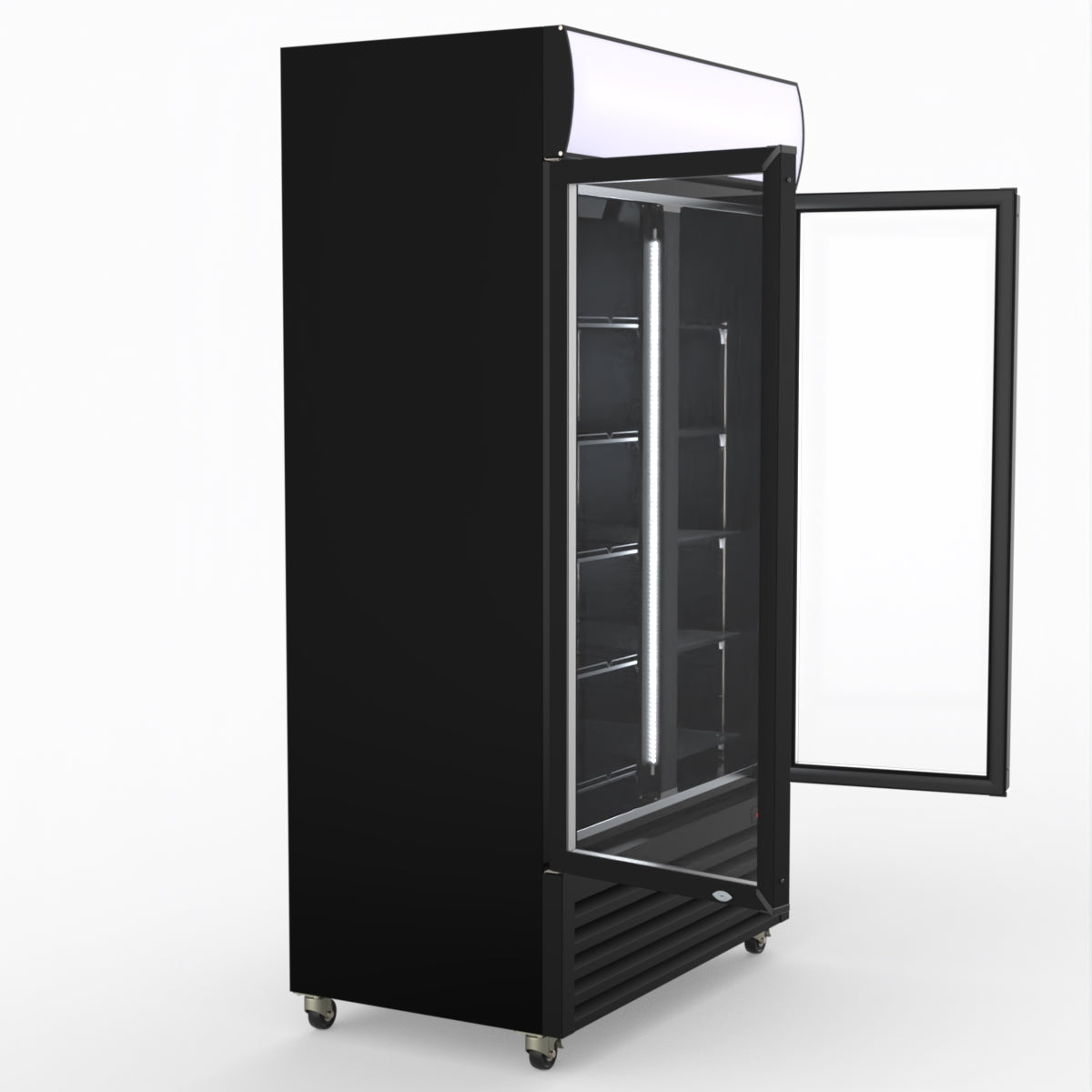 Thermaster 1000L Two Glass Door Colourbond Upright Drink Fridge Black LG-1000BP