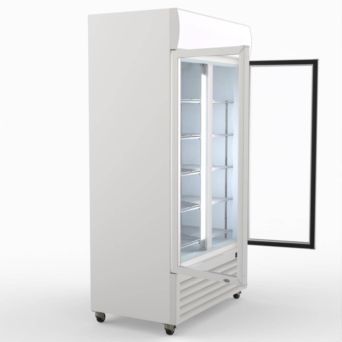 Thermaster 1000L Two Glass Door Colourbond Upright Drink Fridge White LG-1000P