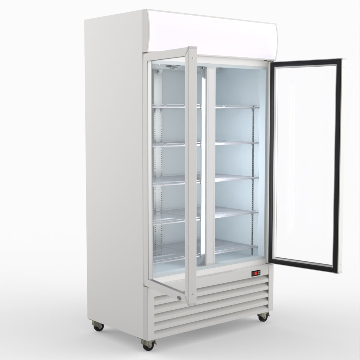 Thermaster 1000L Two Glass Door Colourbond Upright Drink Fridge White LG-1000P