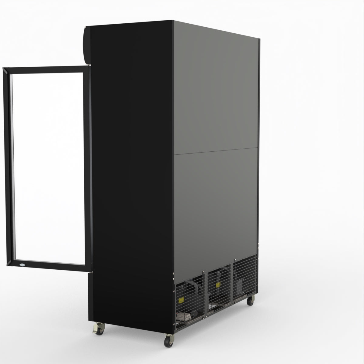 Thermaster 1200L Two Glass Door Colourbond Upright Drink Fridge Black LG-1200BP