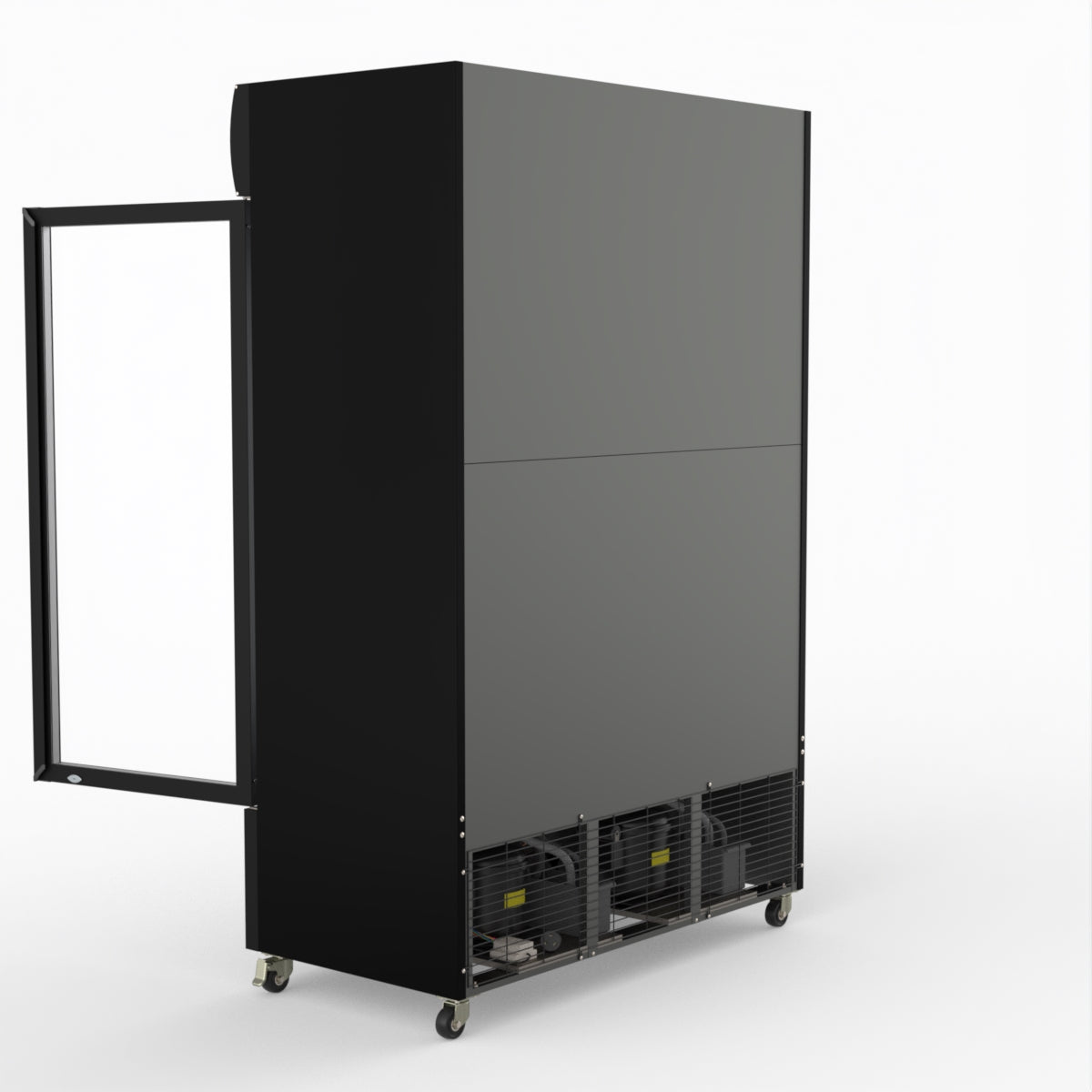 Thermaster 1200L Two Glass Door Colourbond Upright Drink Fridge Black LG-1200BP