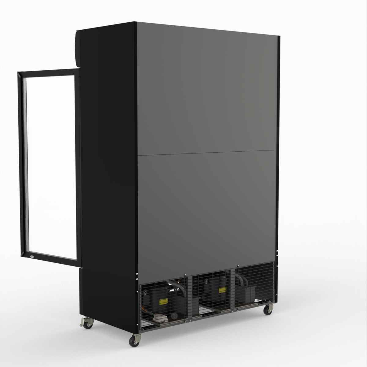 Thermaster 1200L Two Glass Door Colourbond Upright Drink Fridge Black LG-1200BP