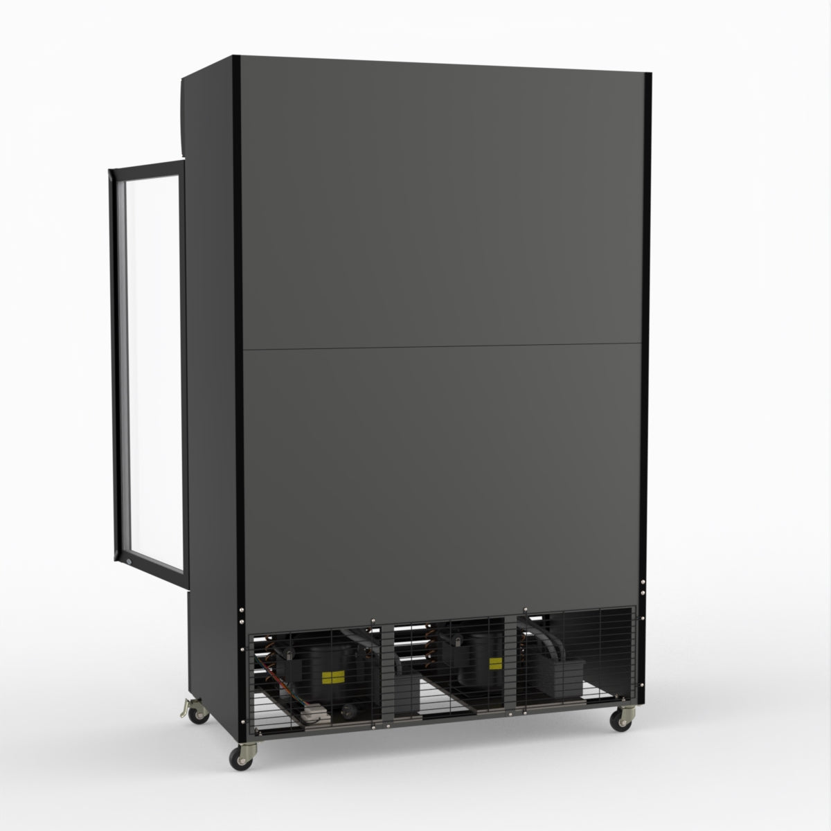 Thermaster 1200L Two Glass Door Colourbond Upright Drink Fridge Black LG-1200BP