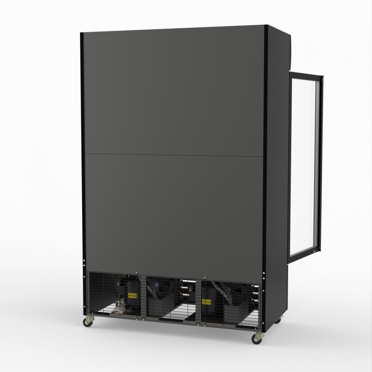 Thermaster 1200L Two Glass Door Colourbond Upright Drink Fridge Black LG-1200BP