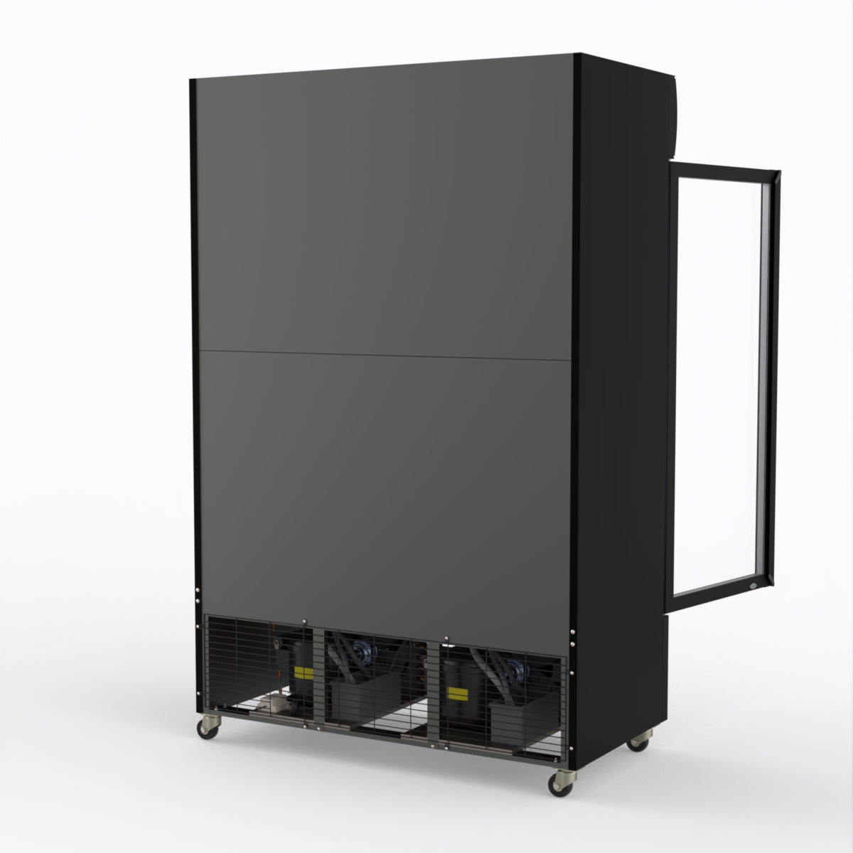 Thermaster 1200L Two Glass Door Colourbond Upright Drink Fridge Black LG-1200BP