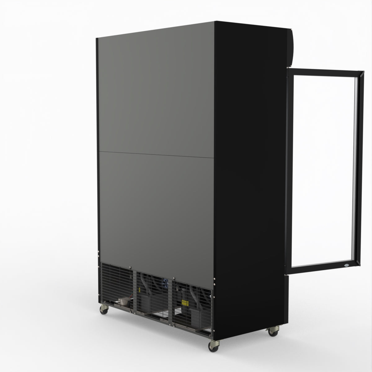 Thermaster 1200L Two Glass Door Colourbond Upright Drink Fridge Black LG-1200BP