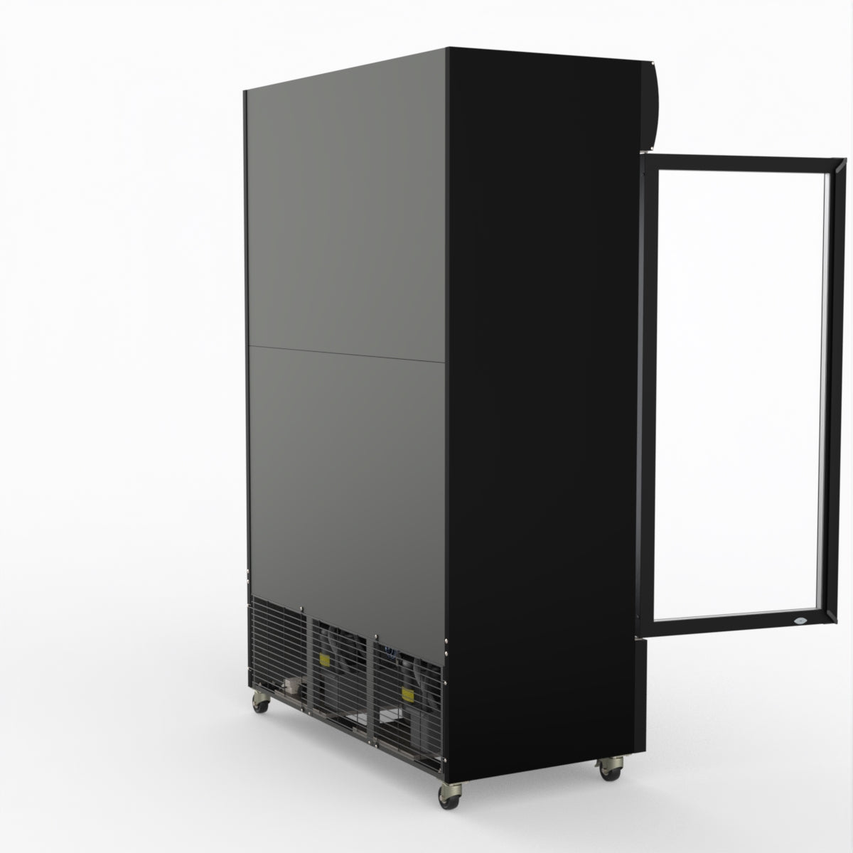Thermaster 1200L Two Glass Door Colourbond Upright Drink Fridge Black LG-1200BP
