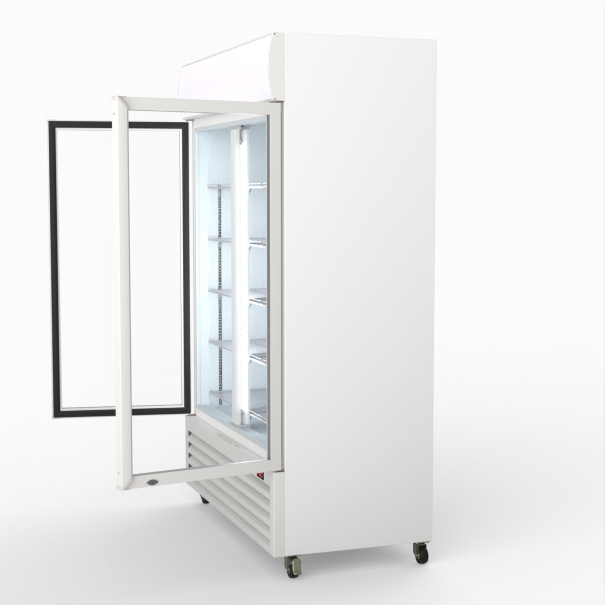 Thermaster 1200L Two Glass Door Colourbond Upright Drink Fridge White LG-1200P