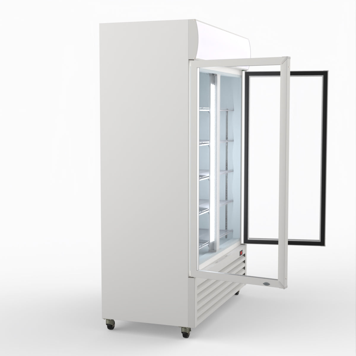 Thermaster 1200L Two Glass Door Colourbond Upright Drink Fridge White LG-1200P