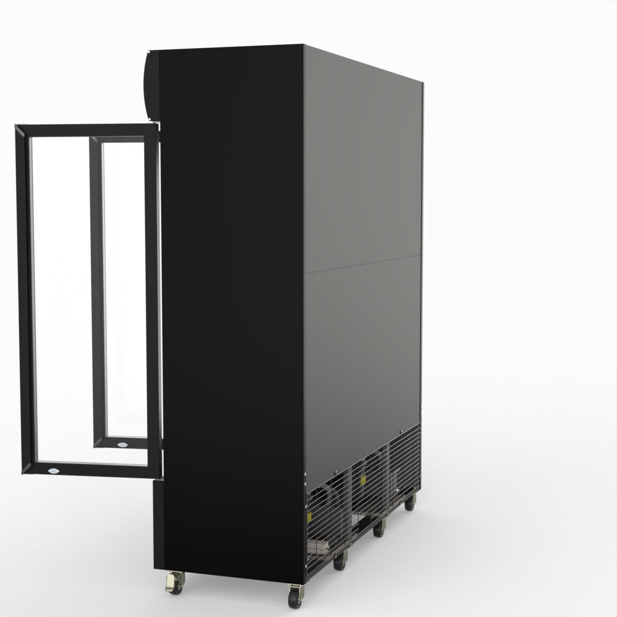 Thermaster 1200L 3 Glass Door Colourbond Upright Drink Fridge Black LG-1203BP